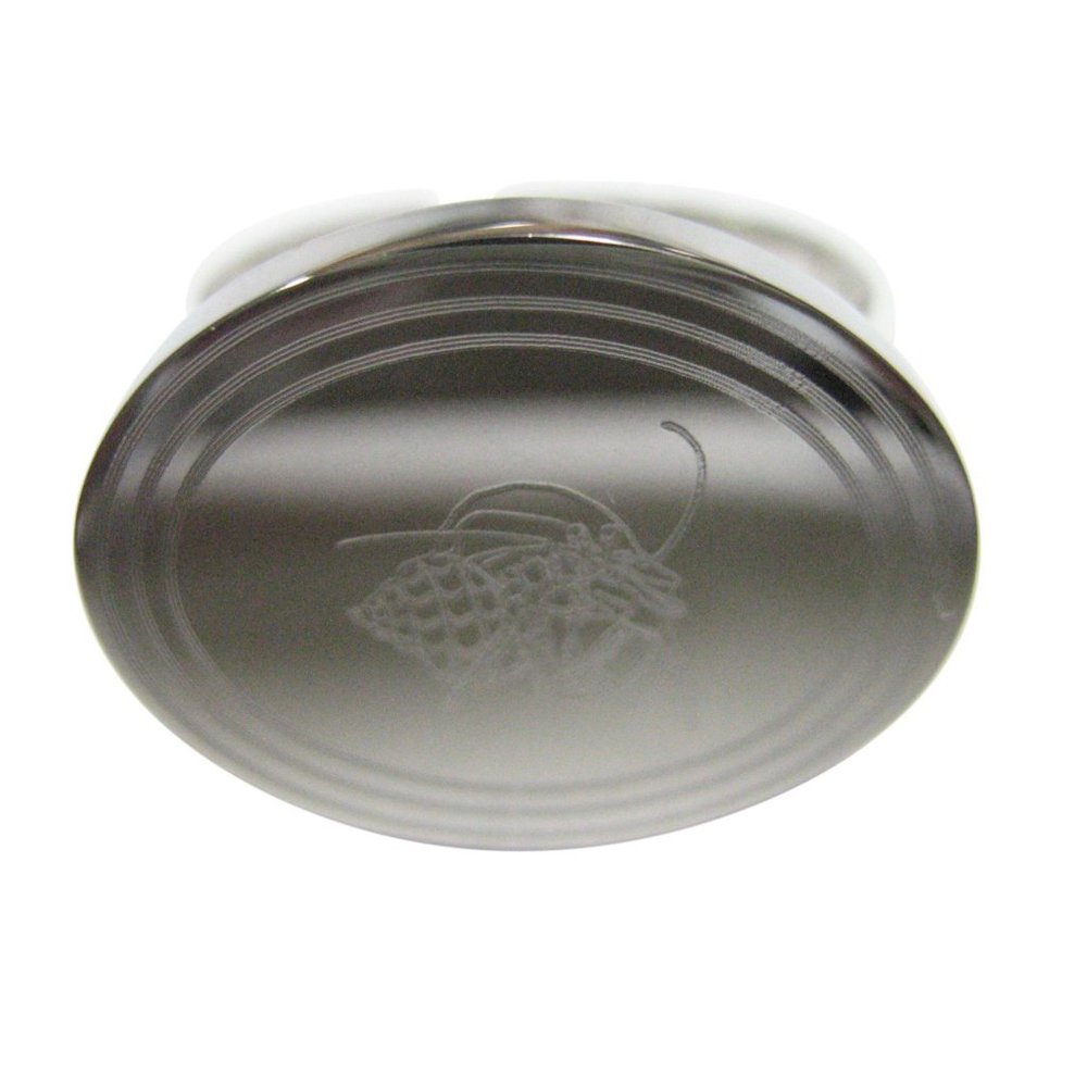 Silver Toned Etched Oval Hermit Crab Ring